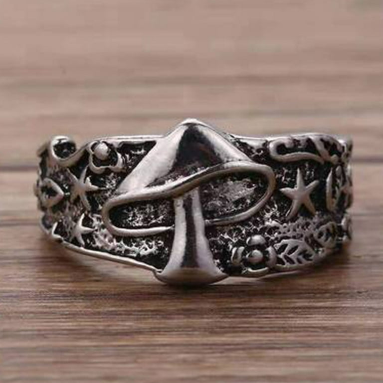 Vintage Mystic Ring Jewelry Decoration Mushroom Star Flower