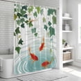 thumbnail image 6 of Japanese Carp Fish Shower Curtain, Waterproof Shower Curtains for Bathroom, Oriental Art Rustic Leaves Vines Koi Fish Washable Fabric Bathtub Curtain Set Bath Decor with 12 Hooks Extra Long 72"x96", 6 of 8