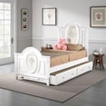 thumbnail image 7 of Auri Full Size Bed, Floral Motifs Arched Headboard, Classic White Wood, 7 of 7