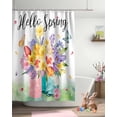 thumbnail image 3 of Easter Shower Curtain Tulip Flowers Vase Shower Curtains for Bathroom Decor Spring Lavender Plants Butterfly Bath Curtains Sets for Spring Easter Bathroom Decor Fabric Waterproof Extra Long 72" X 84", 3 of 6
