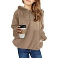 thumbnail image 2 of Ruyang Half Zip Fleece Hoodies for Teen Girls Fuzzy Sherpa Pullover Sweatshirts Fall Winter Warm Furry Hooded Jackets, 2 of 6