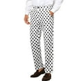 thumbnail image 4 of INSPIRE CHIC Polka Dots Printed Dress Pants for Men's Regular Fit Formal Trousers 38 White, 4 of 6