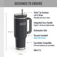 thumbnail image 2 of Tasse Isotherme en Acier Inoxydable Thermos de 40 oz avec Paille, Granit, 2 of 5