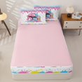 thumbnail image 4 of Homewish Pink Blue Dripping Baseball Helmet Sundae Graphic Zipper Full Size Comforter Sets with Fitted Sheet and 2 Pillowcases,Dessert Graphic Zipper Bedding Set,4pcs,Pink Reversible, 4 of 6