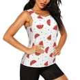 thumbnail image 2 of Logiee Hand Drawn Watermelon Print Women's Workout Tank Top, Dry Fit Summer Tank Top,Gym Yoga Workout Sports Tee,Sleeveless Athletic Shirts-Small, 2 of 7