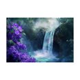 thumbnail image 6 of Mudket Framed Scenic Canvas Wall Art Green Forest Waterfall Purple Flower Wall Decor Nature Botanical Canvas Print Ready to Hang for Living Room Bedroom Office Wall Art - 12"L x 8"W, 6 of 10