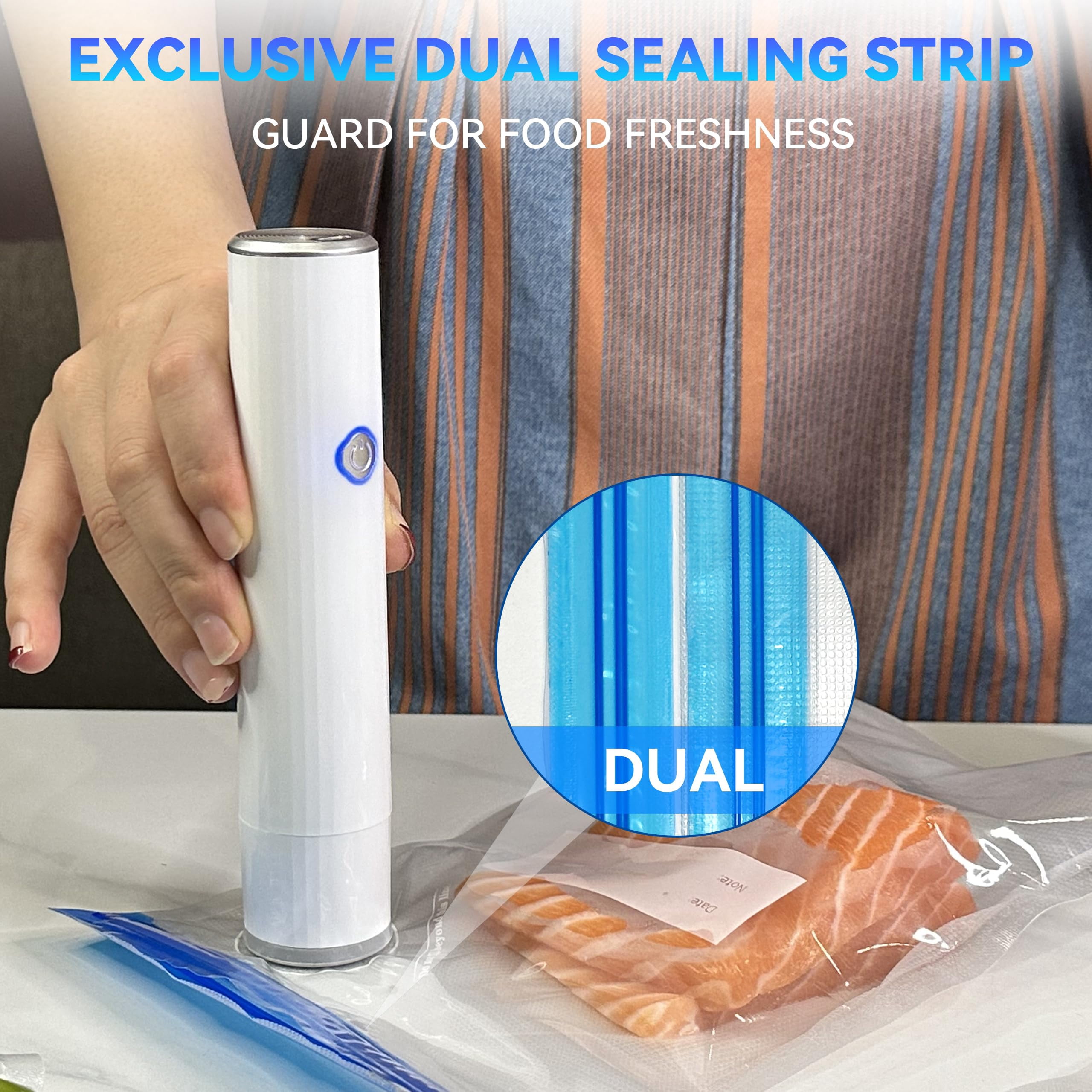 Chef Compact Vacuum Sealer, Food Preserver Vacuum Sealer Handheld, Innovative Vacuum Sealer, Portable Freshness & Storage for Fruits, Fridge, Freezer, Leftovers