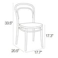 thumbnail image 3 of 33.5" White Patio Armless Stackable Dining Chair, 3 of 8