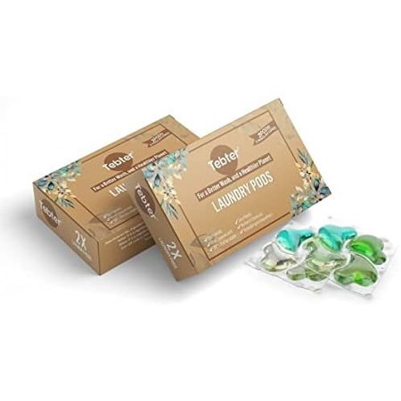 Tebter Laundry Detergent Pods, 100 packs of two pods for Laundromats, Hotels, Hostels, BnB Apartment Rental, Personal care packs and Vending Machines, Travel sized and compatible with Coin-Vend