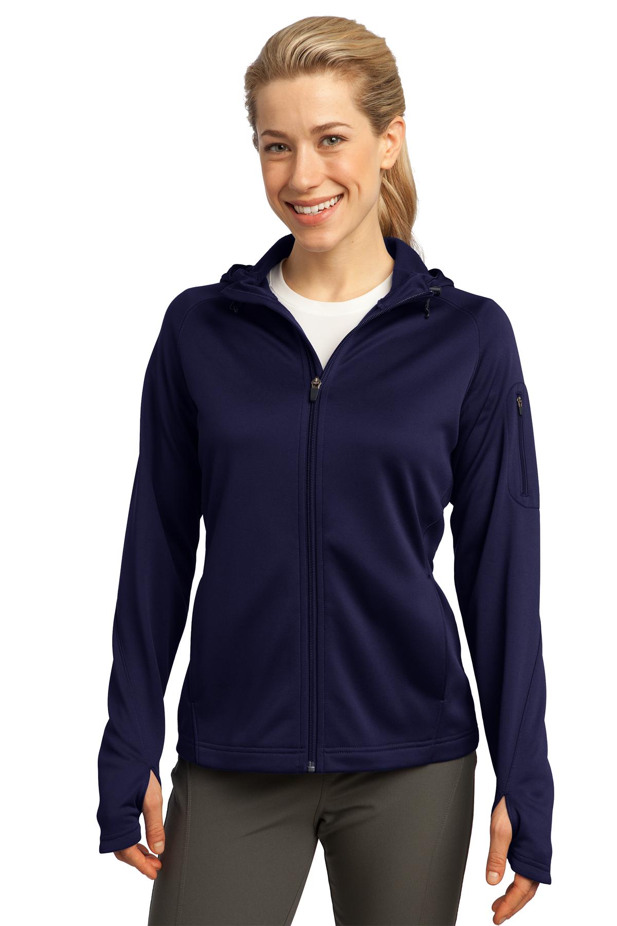 SportTek Sport Tek Ladies Tech Fleece Full Zip Hooded JacketM (True Navy)