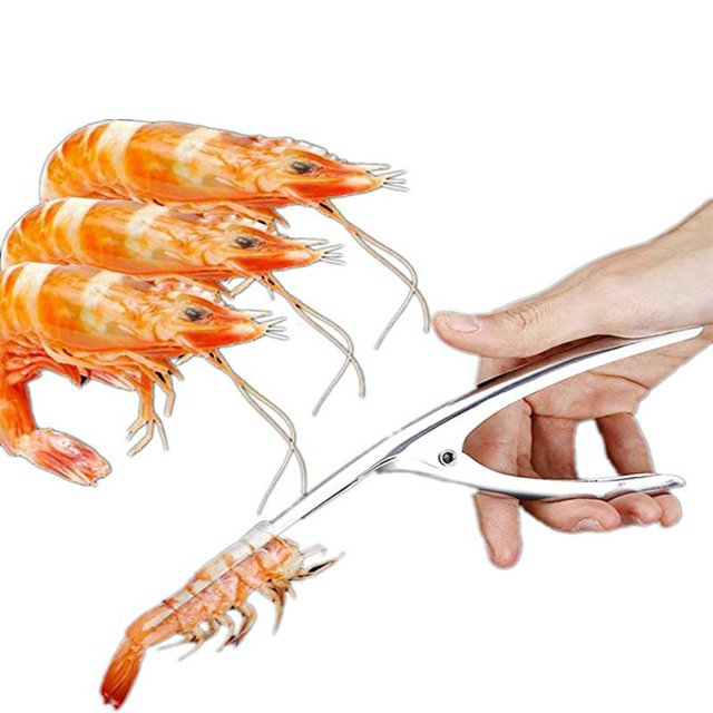 Pelador de camarones de acero inoxidable, alicates para pelar gambas, cocina, cangrejo, camarón, pelador, utensilio para mariscos
