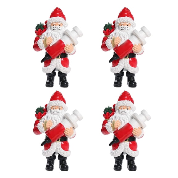 Goattoy Christmas Decorations Tree Ornaments,4PCS Santa Claus Resin Pendants,Christmas Decoration for Holiday New Year Party Home Decorations,Gifts