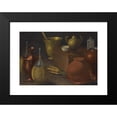 thumbnail image 2 of Pittore di Rodolfo Lodi 24x18 Black Modern Framed Museum Art Print Titled - A Still Life with Two Wicker Covered Glass Bottles, an Upturned Terracotta Pot, a Selection of Other Vessels and a, 2 of 5