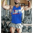 thumbnail image 2 of Men Muscle Bodybuilding Sleeveless Shirt Tank Top Gym Singlet Fitness Sport Vest (Blue, Medium), 2 of 7