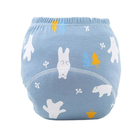 MIXUE Baby Girls Pants Infant Cartoon Print Elastic Waist Briefs Underwear Leakproof Daily-Wear Gray 6-12 Months