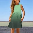 thumbnail image 2 of Robes Filles - Robe d'Été Sans Manches pour Tout-Petits Enfants - Design Décontracté Extensible Col Rond avec Imprimé Dégradé pour Plage et Extérieur, 2 of 5