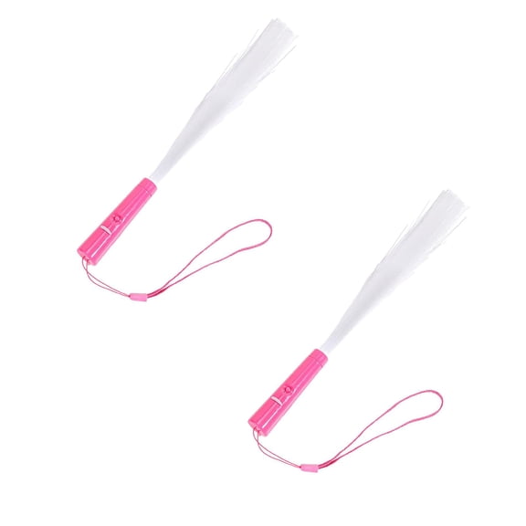 2 Pack LED Fiber Optic Glow Sticks Light Wands with Lanyard for Concerts Parties Festivals Nighttime Events and Celebrations