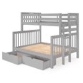 thumbnail image 3 of Bedz King Bunk Beds Twin over Full Mission Style with End Ladder and 2 Under Bed Drawers, Gray, 3 of 9