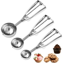 Cookie Scoop,Set of 3 Cookie Cupcake Dough Scoops for Baking 1 Tbsp,2 Tbsp,3 Tbsp,Stainless Steel Ice Cream Scooper with Trigger Release