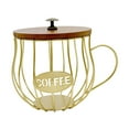 thumbnail image 3 of veasfak Support de Dosettes de Café Moderne en Forme de Tasse Conteneur Robuste pour Bureau Maison Or, 3 of 9