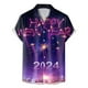 thumbnail image 1 of Camisas Hombre Manga Larga Camisa de solapa con botones estampada digital 3D para hombre de Año Nuevo y Festival de Primavera (Black, XXL), 1 of 4