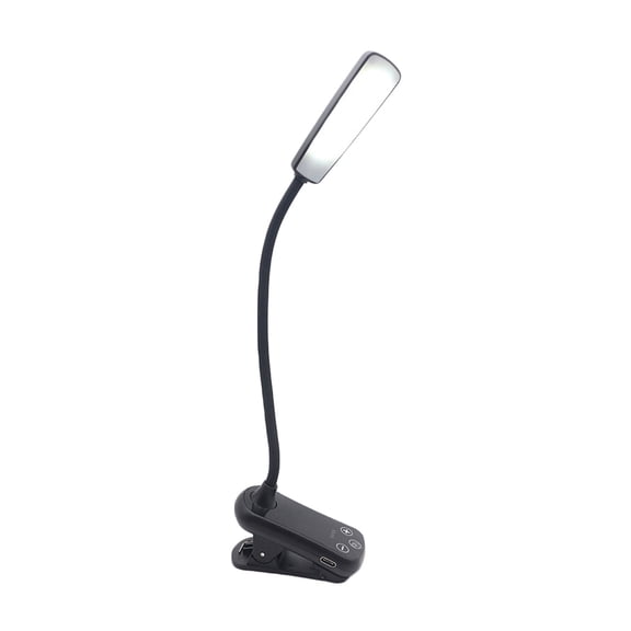 Mini Rechargeable Book Reading Clip Lamp With Flexible Gooseneck Eye Protection Light And Multiple Buttons