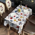 thumbnail image 5 of White Baseball Elements Pattern Rectangle Tablecloth 60"x120",Waterproof Polyester Rectangle Table Cloth, Wipeable Spillproof Polyester Tablecloth for Dining, Camping, Indoor and Outdoor, 5 of 6