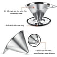 thumbnail image 3 of Pour Over Coffee Dripper Stainless Steel Slow Drip Coffee Filter Metal Cone Paperless Reusable Single Cup Coffee Maker 1-2 Cup With Non-slip Cup Stand and Cleaning Brush, 3 of 8