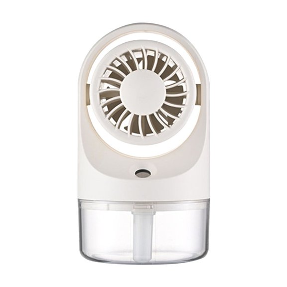 Misting Fan with 300ml Water Tank, Battery Operated Small Powerful USB Desk Fan with LED Color Lights,Portable Fan Rechargeable - Ideal for Outdoor Camping, Makeup, Home and Office Use