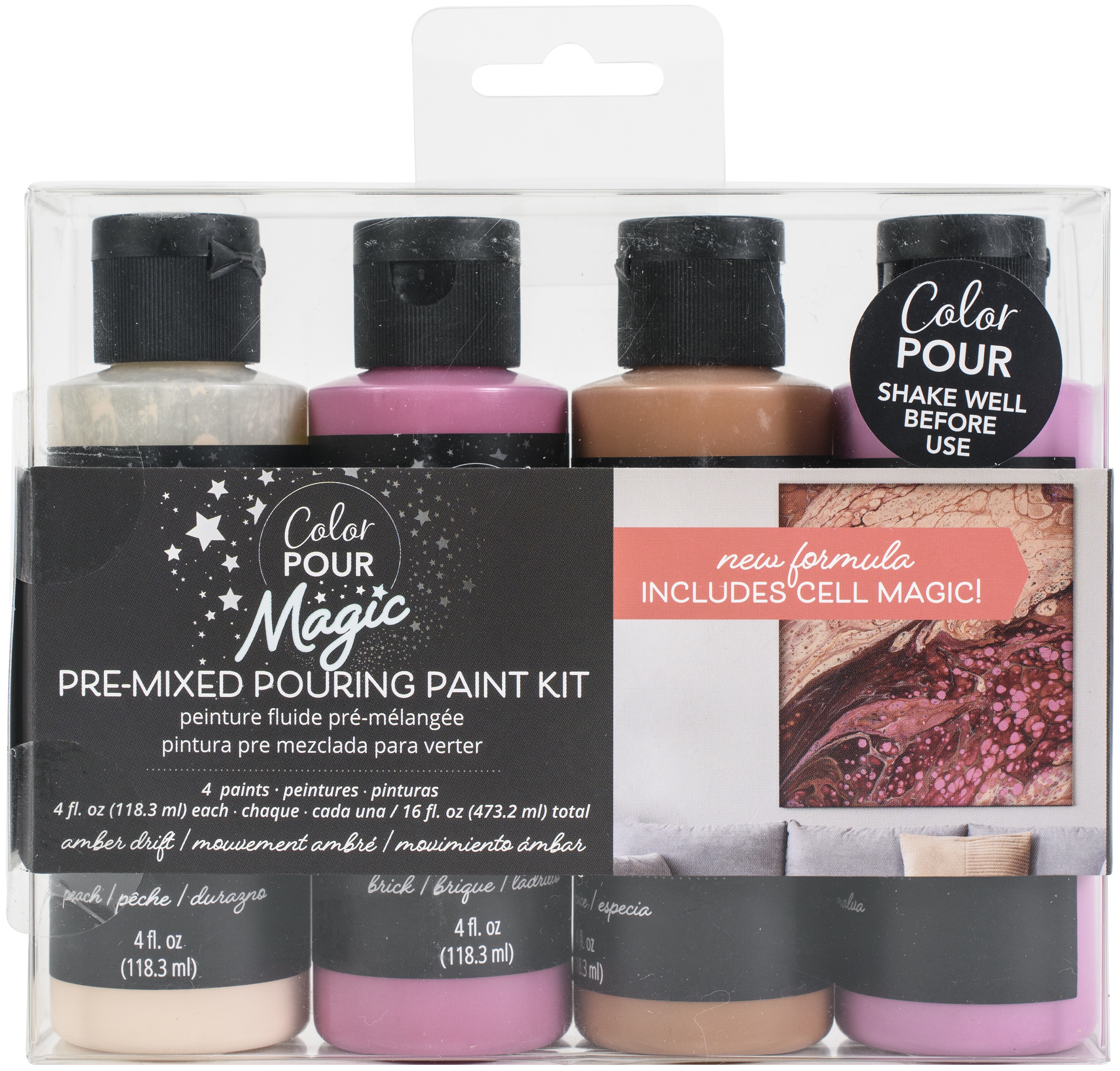 American Crafts Color Pour Magic PreMixed Paint Kit 4/PkgAmber Drift Walmart Canada