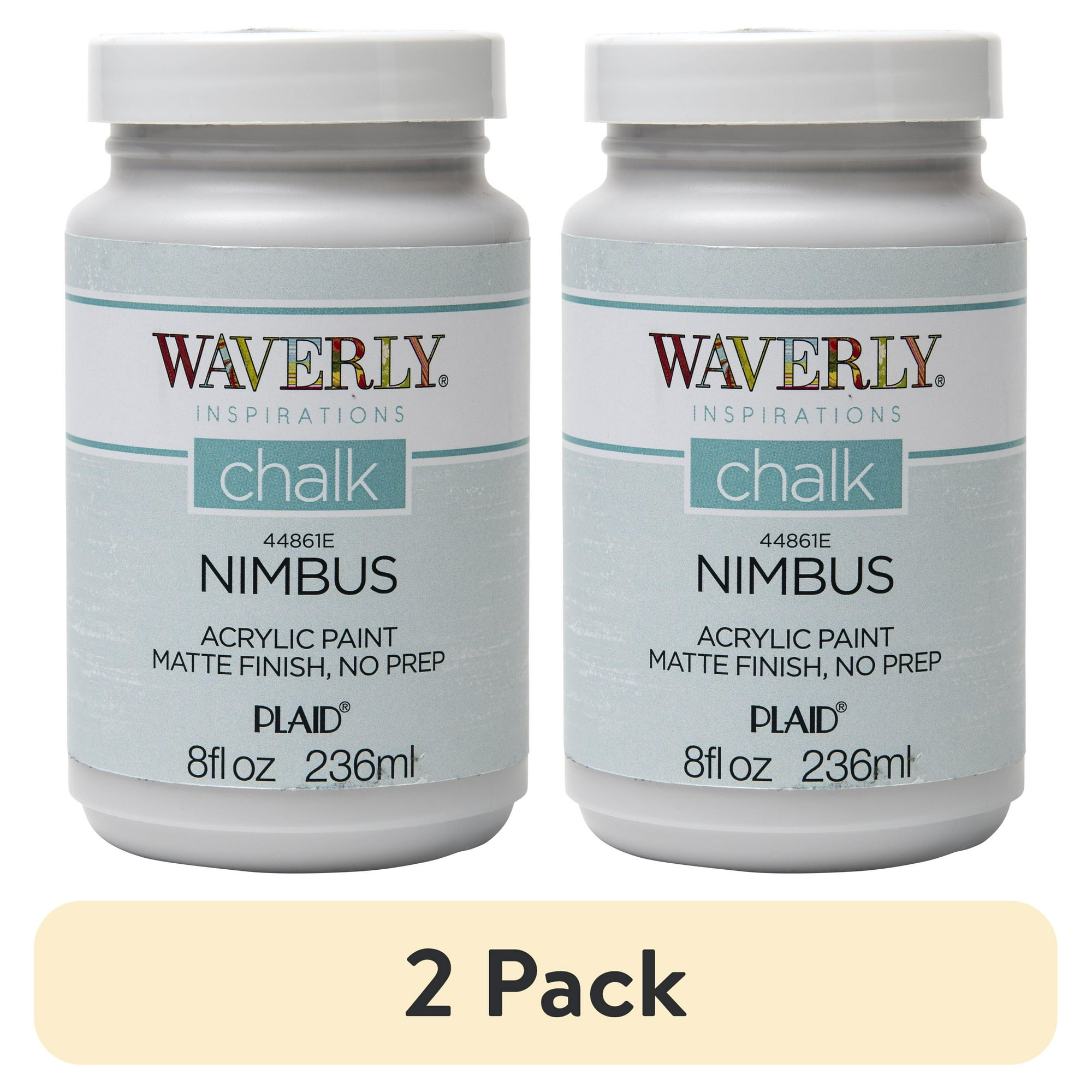 (2 pack) Waverly Inspirations Chalk Paint, Ultra Matte, Nimbus, 8 fl oz