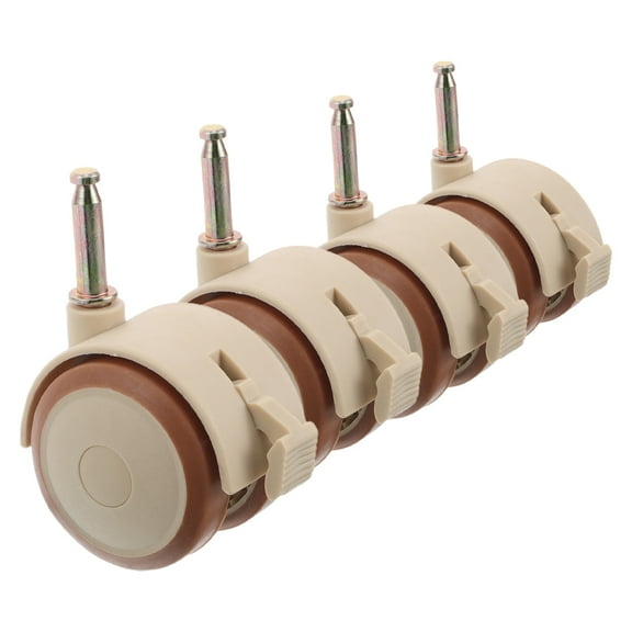 Worgeous Rubber Swivel Caster Wheels with Brake for Furniture Beige Color Durable Craftsmanship Easy Installation 4 Pieces