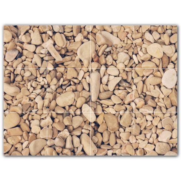Picture-Tiles.com: Rocks Ceramic Tile Wall Mural WAL500936-43L. 32"W x 24"H using (12) 8" x 8" Ceramic Tiles-Satin Finish