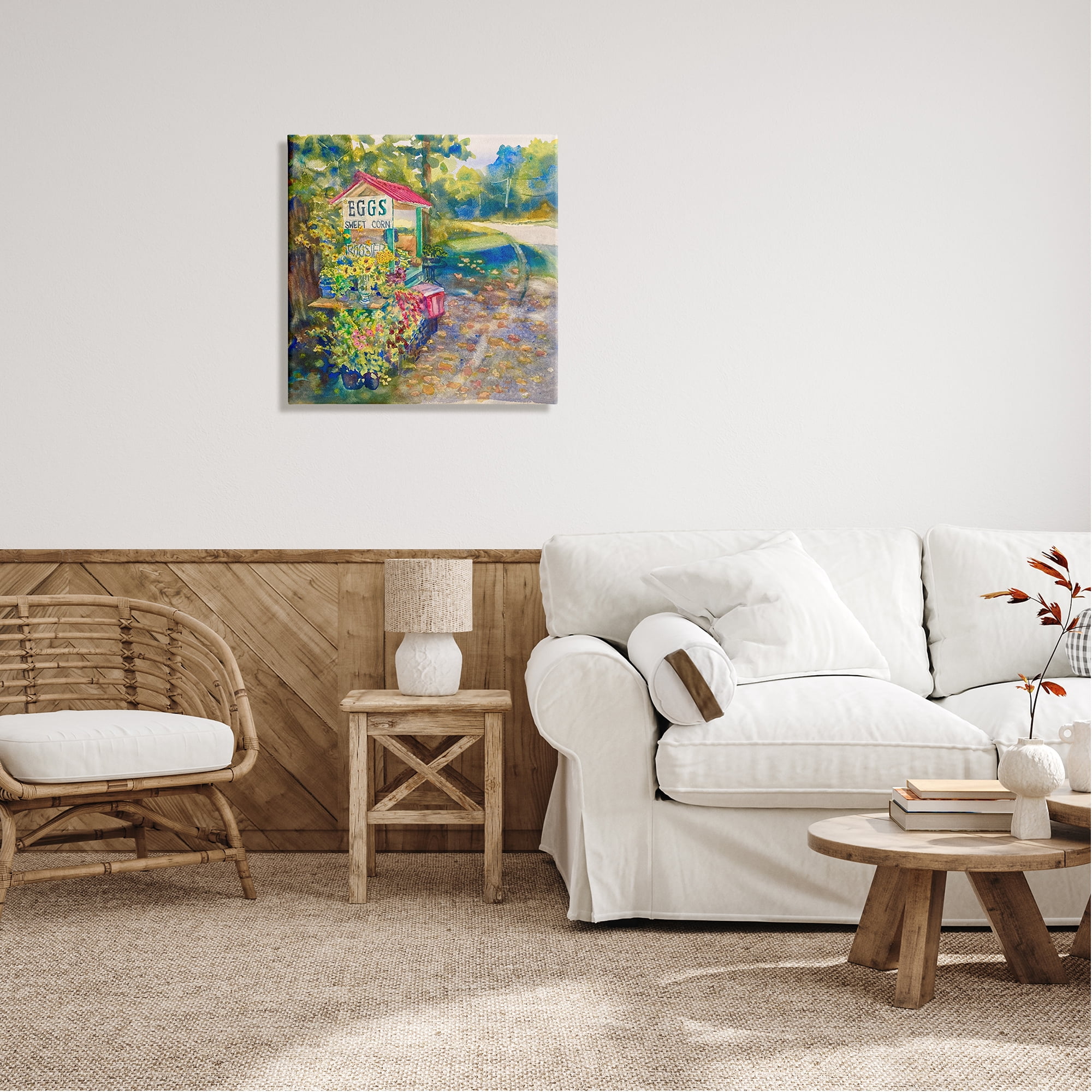 Stupell Industries Farm Stand Painting Nature Painting Gallery Wrapped Canvas Print Wall Art, 24 x 24
