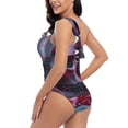 thumbnail image 4 of Goofa Gothic Red Skull Cemetery Pattern Women's One Piece Swimsuits Tummy Control Bathing Suits Asymmetric One Shoulder Swimwear-Large, 4 of 6