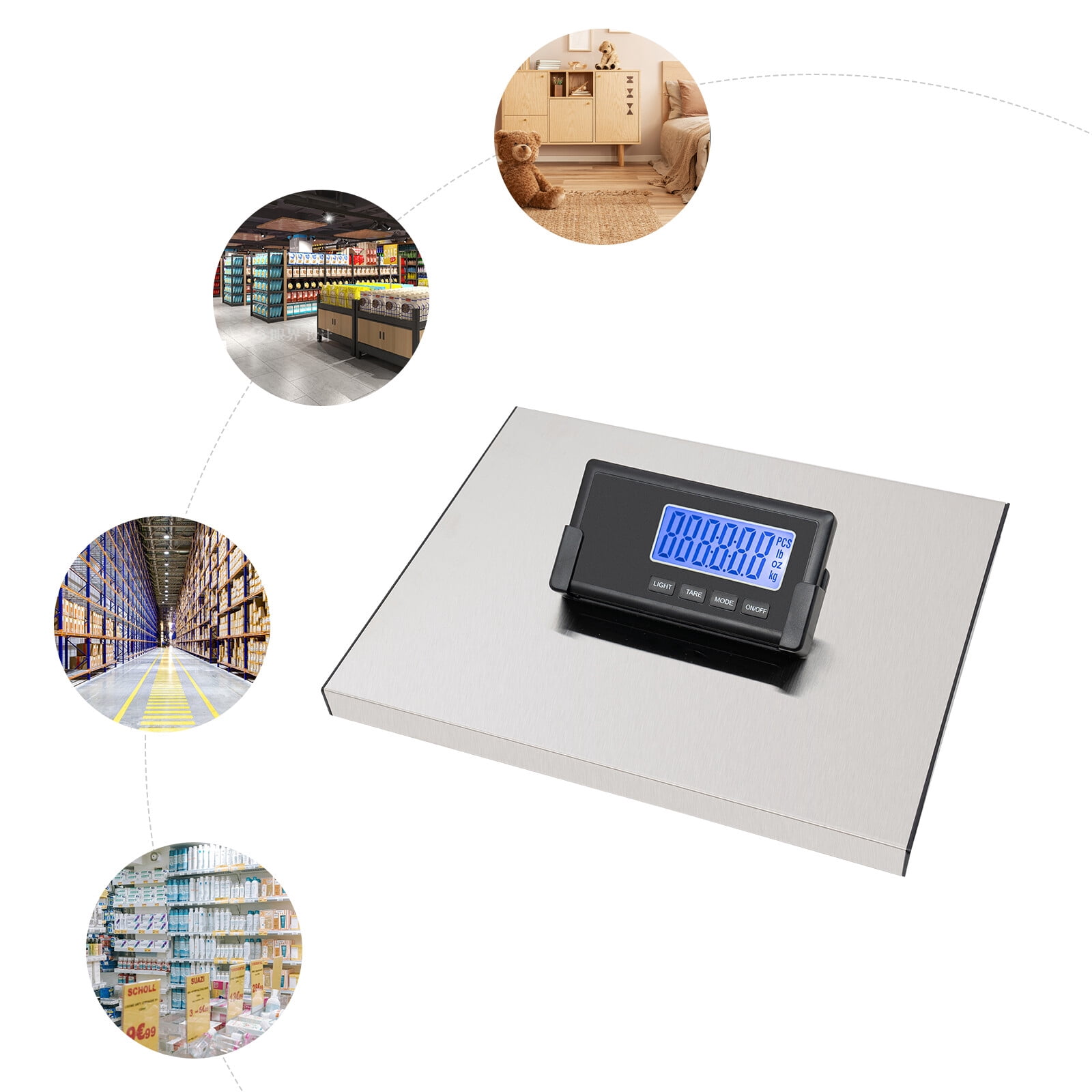 Miumaeov 180kg/396lbs Digital Shipping Scale Lightweight Scale Packages Electronic Scale Cordless LCD Display