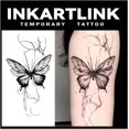 thumbnail image 1 of shiyou-Tattoo Tech, 2 Sheets Medium Semi Permanent Tattoo, Adult Art Design Temporary Tattoos, Lasts 1-2 Weeks, Waterproof, Realistic Look, No Adhesive, No Reflection (Butterfly Texture Design), 1 of 4