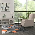 thumbnail image 3 of BizChair Modern Contemporary Area Rug, Orange Grey Black (5 Feet X 7 Feet), 3 of 7