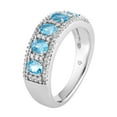 thumbnail image 2 of 10k White Gold Swiss Blue Topaz & 1/4 Carat T.W. Diamond 5-Stone Ring, 2 of 3