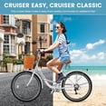 thumbnail image 4 of Lilypelle 24/26inch Beach Cruiser Bicycle for Women, 7 Speed Step Through Adult Commute Bike with Basket & Rack，White, 4 of 15