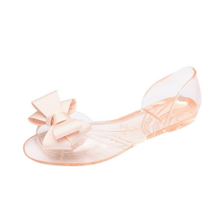 

Women Summer Open Toe Jelly Slip On Shoes Big Floral Fish Mouth Beach Sandals