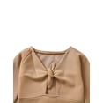 thumbnail image 3 of Qiylii Kid Baby Girl Swim Romper Long Sleeve Drawstring High Waist Swimsuit, 3 of 7