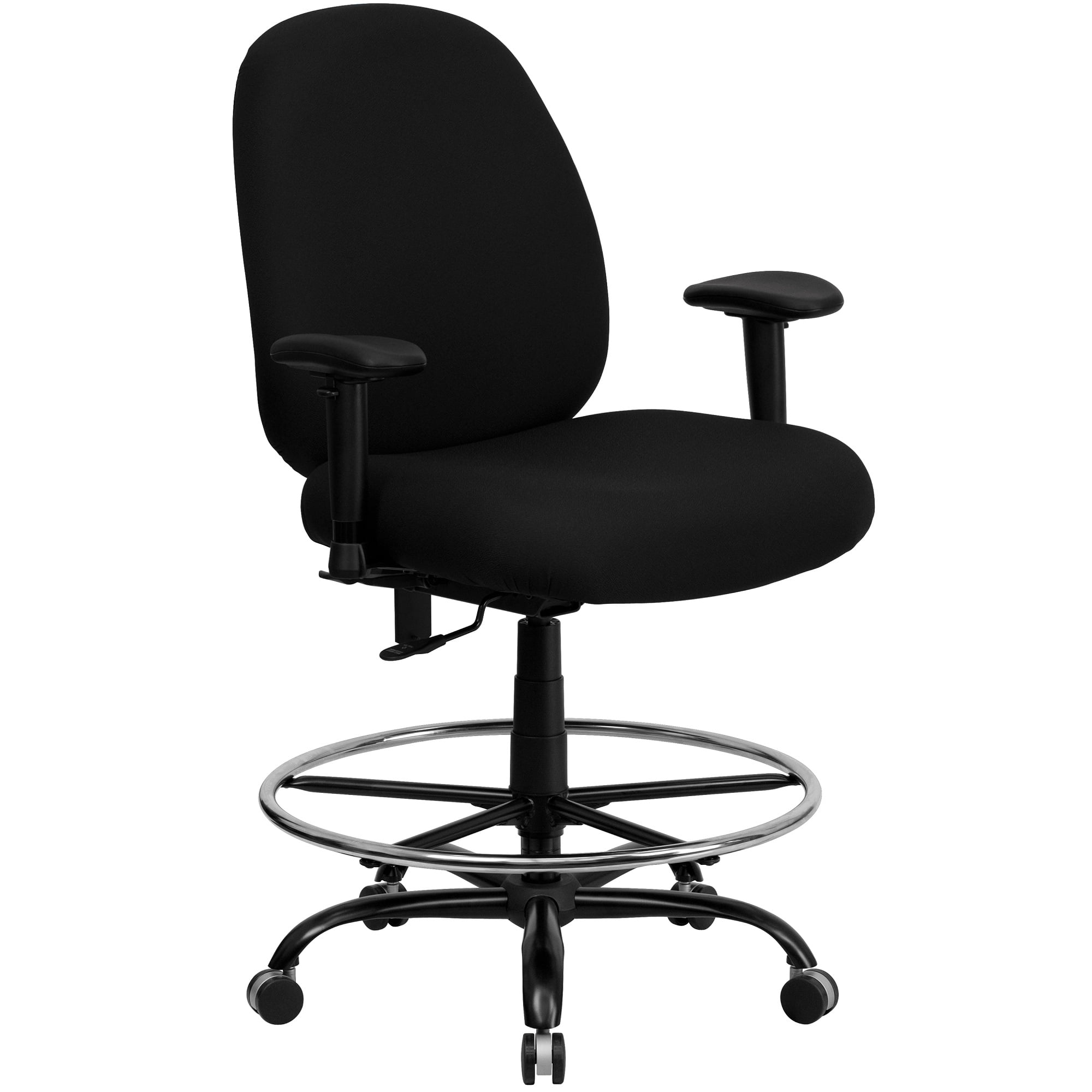 52.5" Black Contemporary Adjustable Back and Arms Ergonomic Office