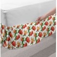 thumbnail image 2 of Plant Watercolor Bed Skirt, Burgeoning Pomegranate Fruits and Leaves, Elastic Bedskirt Dust Ruffle Wrap Around for Bedding Decor, 4 Sizes, Coral Brown, by Ambesonne, 2 of 2
