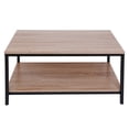 thumbnail image 6 of SuperDeal Rectangular Minimalist Coffee Table 2-Tier Storage MDF + Metal, Natural, 6 of 11