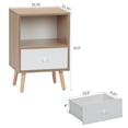 thumbnail image 4 of JAXPETY Set of 2 Wood Nightstand, End Tables with Shelf and Drawer, Sofa Side Tables for Bedroom Living Room Furniture, 4 of 16