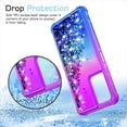 thumbnail image 6 of for Galaxy A03S Case,Samsung 03S Case with HD Screen Protector,Gradient Quicksand Glitter Liquid Floating Waterfall Durable Girls Cute Phone Case for Samsung Galaxy A03S (Purple/Blue), 6 of 15