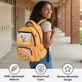 thumbnail image 4 of Jeiento Axolotl 17 Inch Kids Backpack for Girls Cute Bee Breathable School Bag with Padded Tablet Sleeve & Multi-Pockets for 9-12 Years Old Bookbag for Elementary, 4 of 8