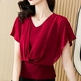 thumbnail image 2 of Women's Short Sleeve Loose Fit T-Shirt Tops Tees Solid Color Soft Casual Daily Wear Vacation Travel Fashion Essential Gift for Women | CSEONE,Red XL, 2 of 7