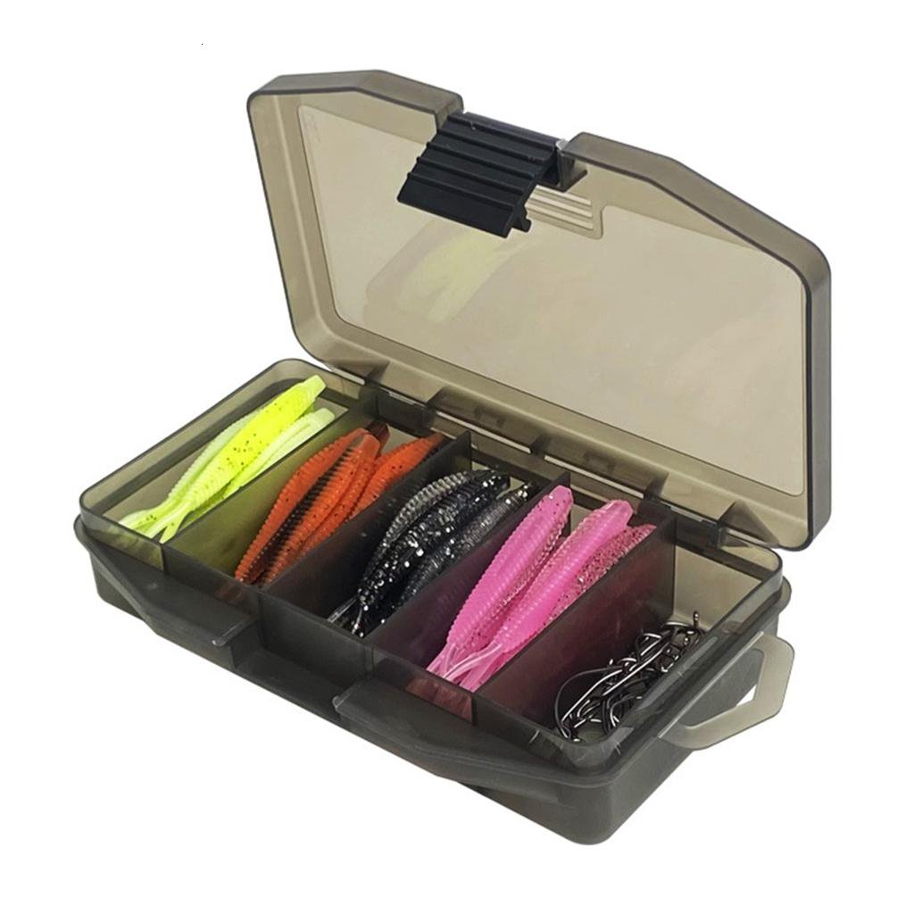 Qhmade 61Pcs Ribbon Fork Tail Fishes Baits Freshwater Saltwater Soft Lures Swimbaits